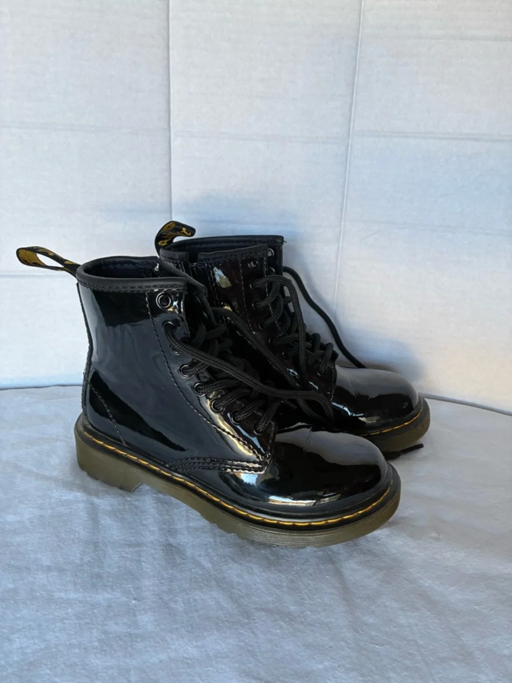 Little Kids Doc Martens Patent  Lace Boot 12